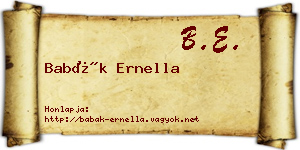Babák Ernella névjegykártya